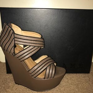 L.A.M.B. Bernadette wedge heel